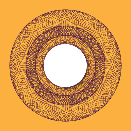 symmetrical circle. guilloche circle shape. vector illustration.のイラスト素材