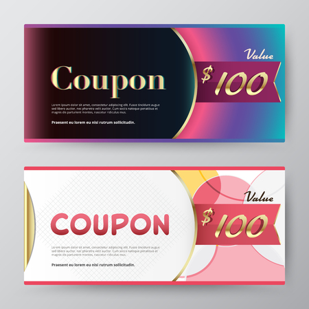 Gift voucher template. promotion card, Coupon design. vector stock.のイラスト素材