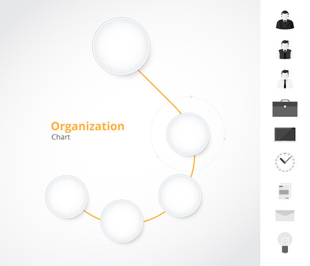 Vector modern and simple organization chart template. vector illustration.のイラスト素材