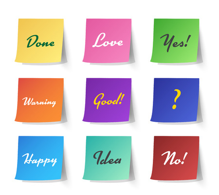 Colorful sticky note, Post-it. vector illustration.のイラスト素材