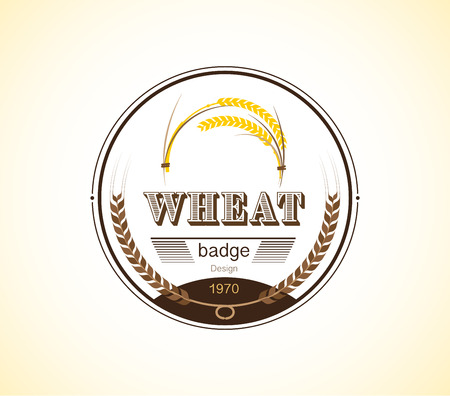 Vintage wheat ear badge design template.のイラスト素材
