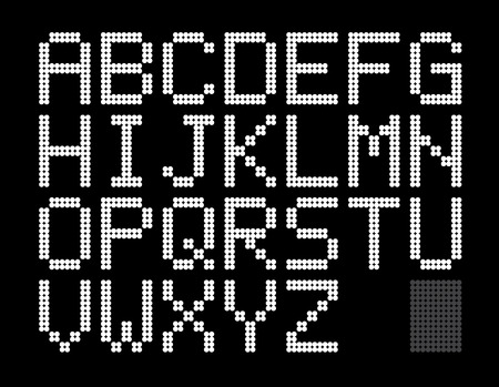 Digital pixel font design. alphabet font set. vector stock.のイラスト素材