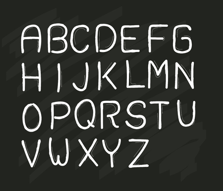 Hand drawn font design with alphabet character. vector stock.のイラスト素材