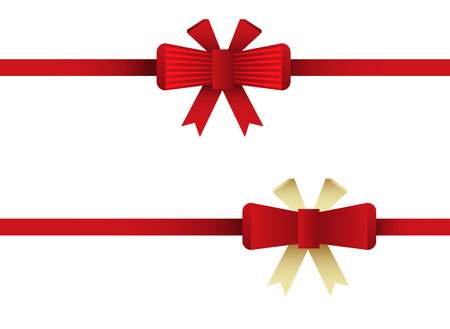 Red bow tie. ribbon bow flat illustration. vector stockのイラスト素材