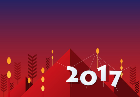 Year 2017 background design. Flat banner and background design.のイラスト素材