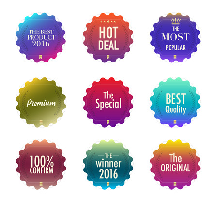 Set of promotion and maketting label. Badge design. vector stock.のイラスト素材