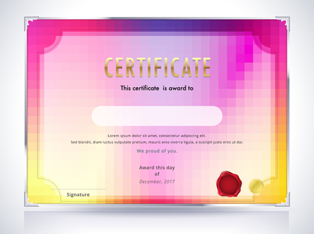 Certificate template. Diploma template. Abstract background. illustration.のイラスト素材