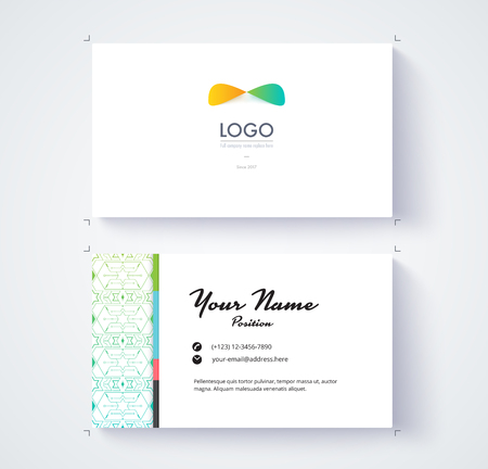 Business card template. Example logo and text position. vector card.のイラスト素材