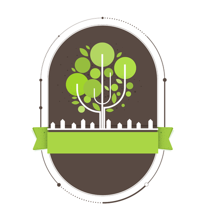 Forest circle badge design.のイラスト素材