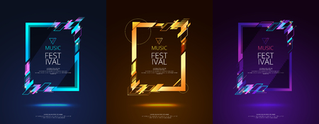 Frame design for text Modern Art graphics for hipsters. dynamic frame stylish geometric black background. element for design business cards, invitations, gift cards, flyers and brochures.のイラスト素材