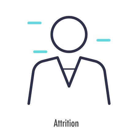 Attrition icon thin line. vector symbol on white background.のイラスト素材