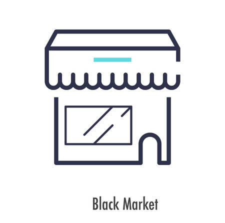 Black market thin line icon. vector symbol.のイラスト素材