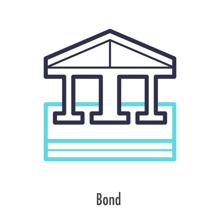 Bond icon thin line design. vector symbolのイラスト素材