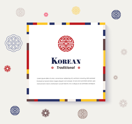 Korean traditional frame design. strip color design frame. vector illustration.のイラスト素材