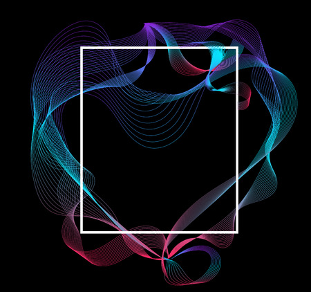 Fluid frame line design. Modern line transform. vector illustration.のイラスト素材