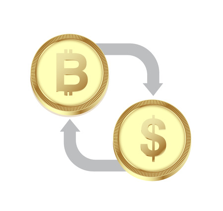 Bitcoin exchange currency. Cryptocurrency exchange concept.のイラスト素材