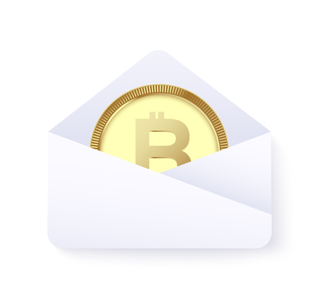 Bitcoin payment concept. sent money by cryptocurrency. vector illustrationのイラスト素材
