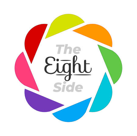 8 ways infographic circle template with different color. Presentation template.