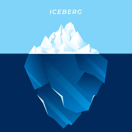 Flat Iceberg illustration with blue color tone.の写真素材