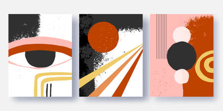 Trendy abstract organic cover shape. Teracotta color tone use for banner, brochure, card,...