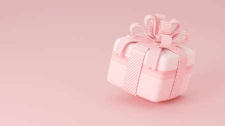 Cute soft pink giftbox. 3D Renderingの写真素材