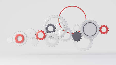 Gear and cog background. 3D Rendering