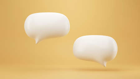 White Chat speech bubble talking. 3D Rendering