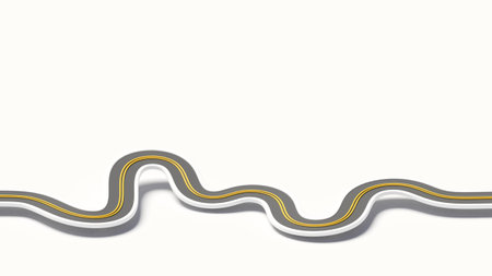 Winding road timeline concept. 3d renderingの写真素材