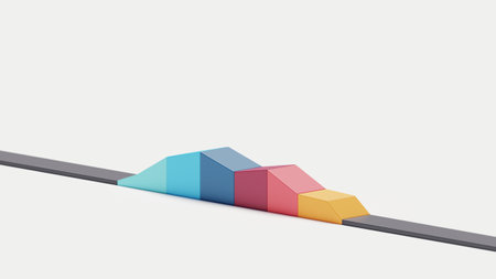 Roadmap timeline concept 3d rendering. 3D model road and stack color point for event shedule.