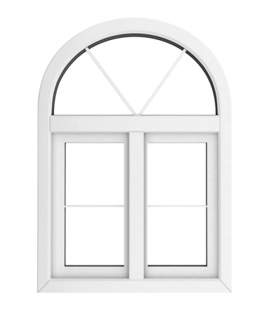 Plastic window isolated for private construction template の写真素材