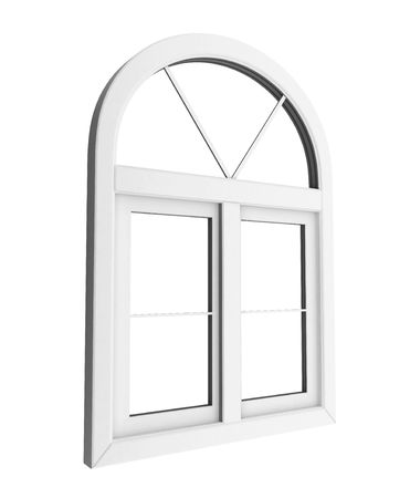 Plastic window in perspective view isolated for private construction templateの写真素材