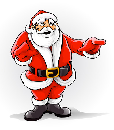Vector Santa Claus singing Christmas song illustrationのイラスト素材