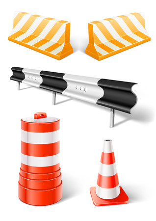working objects for road repair or construction - vector illustrationのイラスト素材