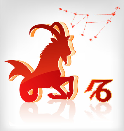 capricorn zodiac astrology icon for horoscope - vector illustrationのイラスト素材