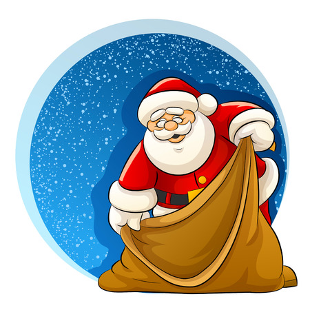 Santa Claus with empty sack for christmas gifts - vector illustrationのイラスト素材