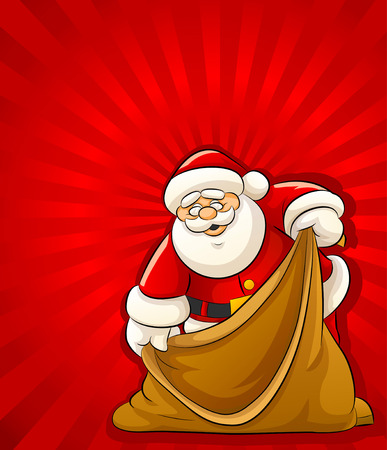 Santa Claus with empty sack for christmas gifts - vector illustrationのイラスト素材