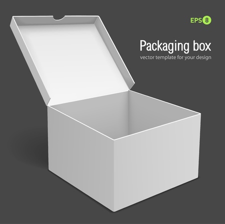 open packing box vector illustration isolated on grey backgroundのイラスト素材