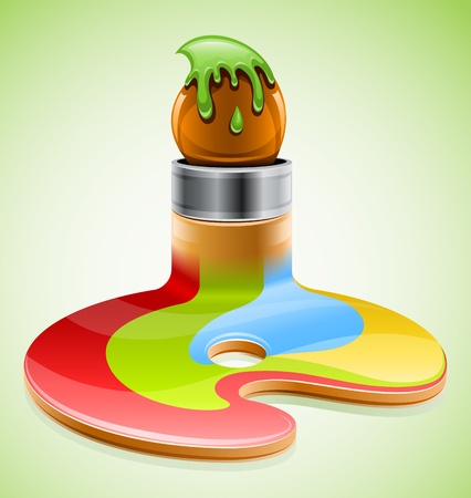 paint brush as symbol of visual art illustrationのイラスト素材
