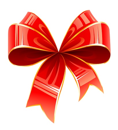 red bow illustration isolated on white backgroundのイラスト素材