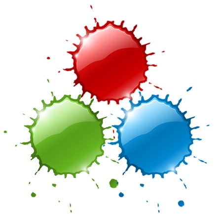 red ink blob splash. Vector illustration isolated on white background. EPS10. Transparent objects used for shadows and lights drawing.のイラスト素材