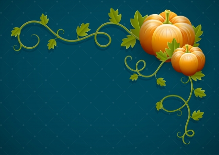 pumpkin vegetable with green leaves vector illustration isolated on white background EPS10. Transparent objects used for shadows and lights drawing. Gradient mesh.のイラスト素材