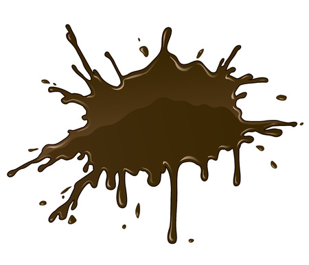 Chocolate splash blot with drops and blot.  のイラスト素材