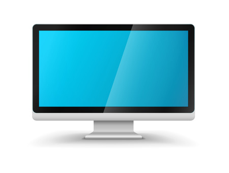Computer display hd monitor with blank blue screen. のイラスト素材