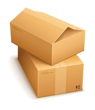 Cardboard boxes for mail delivery.のイラスト素材