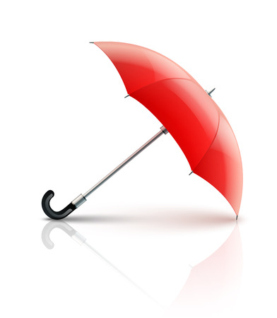 Red umbrella. Eps10 vector illustration. Isolated on white backgroundのイラスト素材