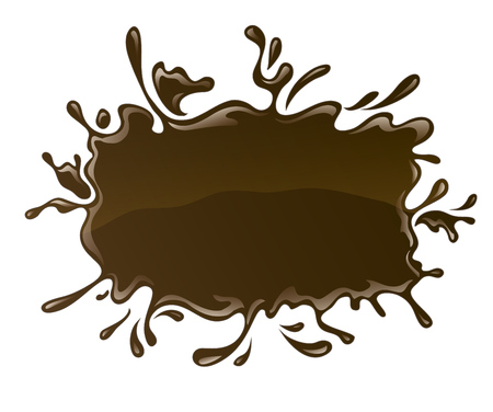 Chocolate splash blot with drops and blot. Eps10 vector illustrationのイラスト素材