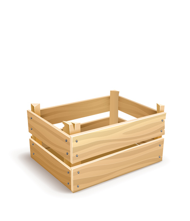 Wooden box for fruits and vegetables keeping. のイラスト素材