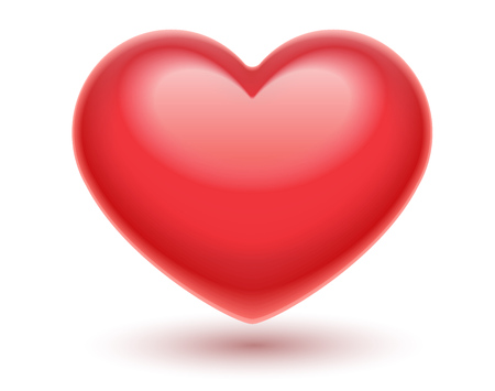 Red heart. Romantic symbol of love for Valentines day, Isolated on white transparent background.のイラスト素材