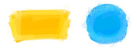 Set of abstract banners of watercolor paint strokes. Modern trendy template for web design and print advertising. Copyspace place for text. Eps10 vector illustration isolated on white background.のイラスト素材