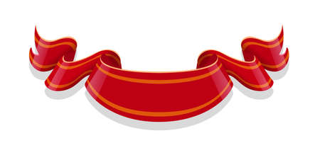 Red ribbon isolated on white background. Vector illustration.のイラスト素材